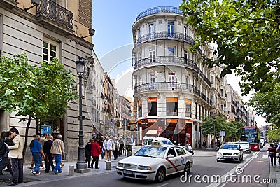 MADRID, SPAIN - MAY 28, 2014: Madrid city cstreet