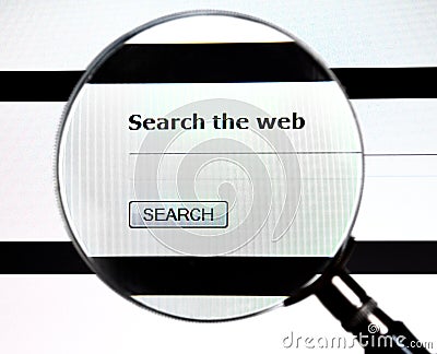 Magnifying glass on Search the Web service