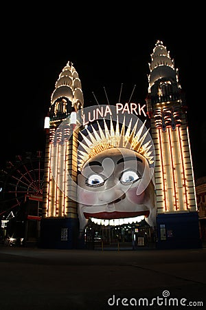 Main entrance in Luna Park, Sydney, Australia