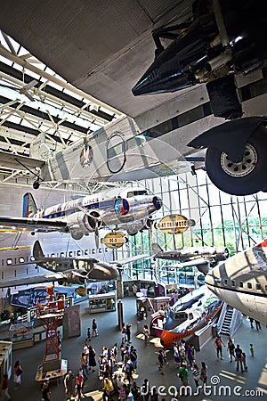 Main Hall of the National Air and Space museum in Washington DC