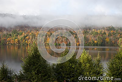 Maine lake in autumn