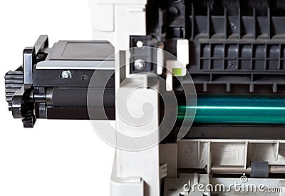 Maintenance printer with inserting toner cartridge