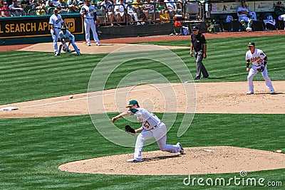 Major League Baseball - Oakland s Milone Pitching