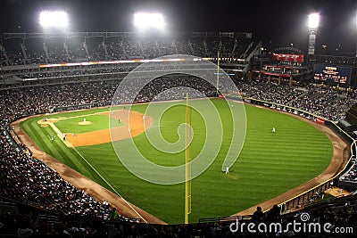 Major League Baseball Stadium at Night