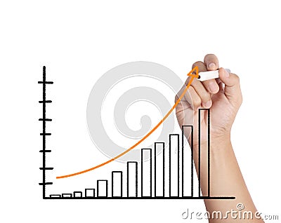 Male drawing a graph