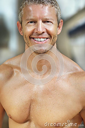 Male model smiling