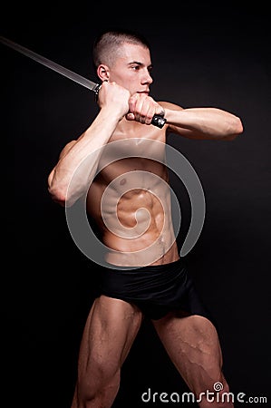 Male model with a sword