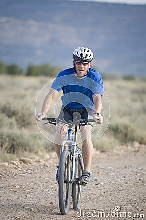 Man on bike front viewf