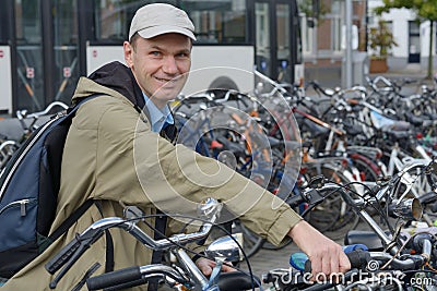 Man with bike