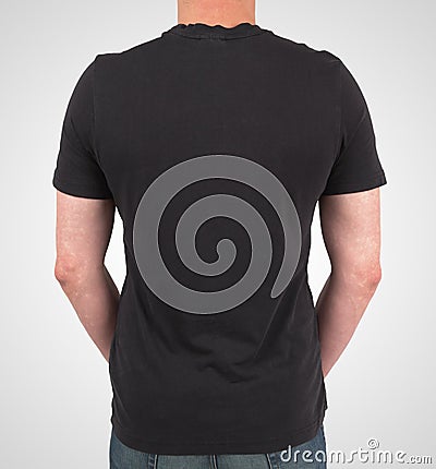 Man in black polo t-shirt