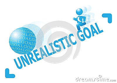 Man Chasing After Unrealistic Goal Illustration