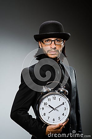 Man with clock wearing