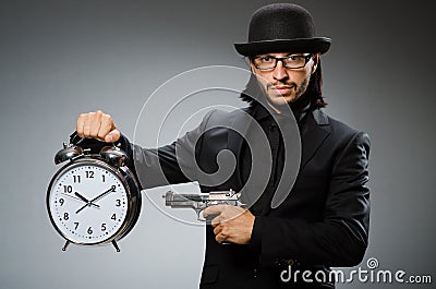 Man with clock wearing