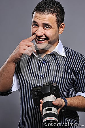 Man with a digital camera