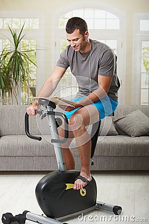 Man doing exercise at home