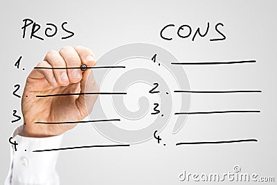 Man drawing up a list of pros and cons