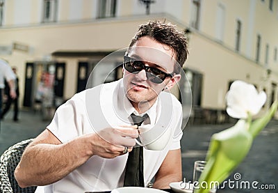 Man drinking Coffee