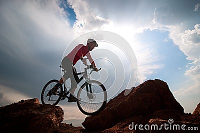 Man extreme biking