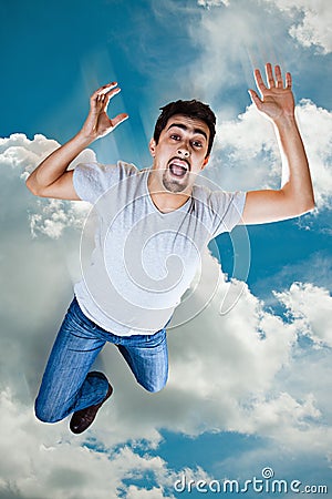 Man falling from the sky