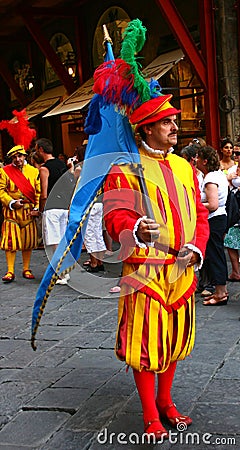 Man with flag in calcio storico