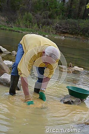 Man with gold pan