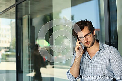 Man having phone conversation