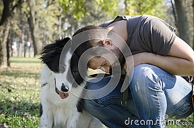 Man with his dog