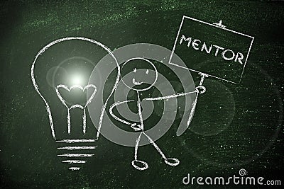 Man with ideas and knowledge: mentor