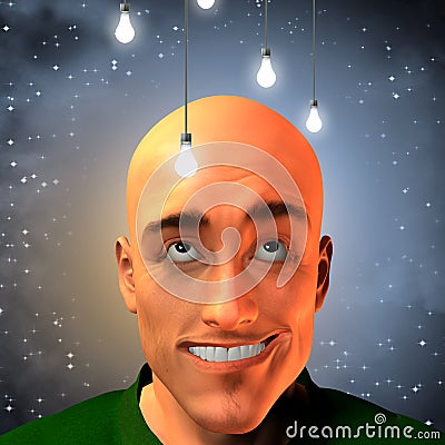 Man Invent With Stars Royalty Free Stock Imag