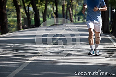 Man jogging in the public park