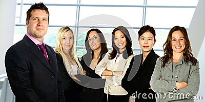 Man lead diverse female team