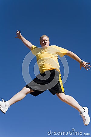 Man leaping in the air