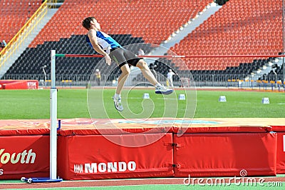 Man making high jump