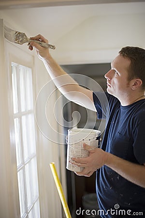 Man painting wall