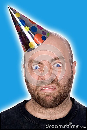 Man in party hat