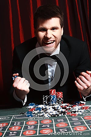 Man playing at the casino