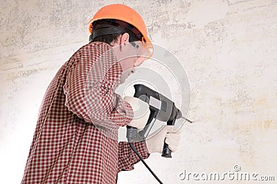 Man with power drill