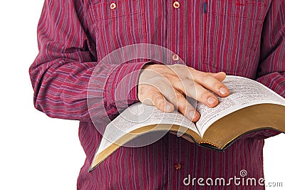 Man reading a Bible