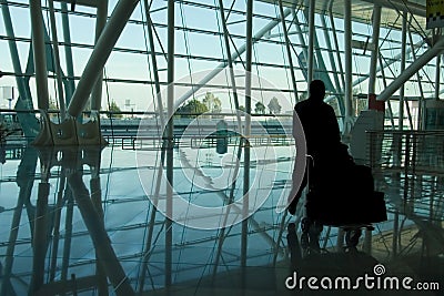 Man rushing at airport