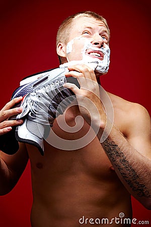 Man shaving