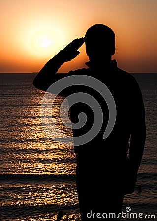 Man silhouette at sunrise