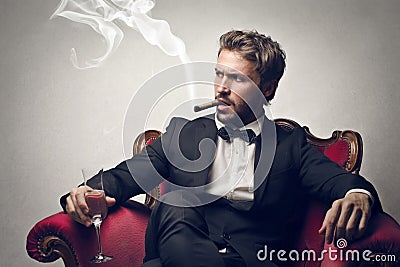 Man smoking a cigar