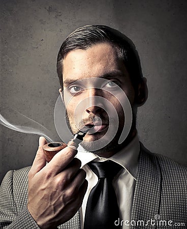 Man smoking a pipe