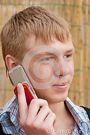 Man speaks by phone