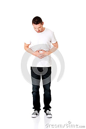 Man suffer from belly ache