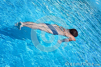 A man in the swimming pool