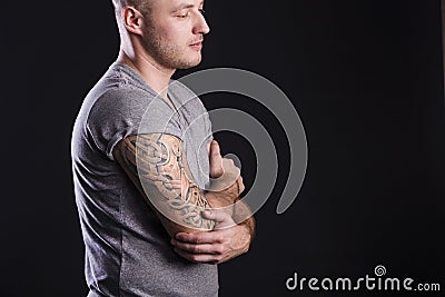 Man with tattoo