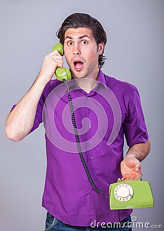 Man with telephone