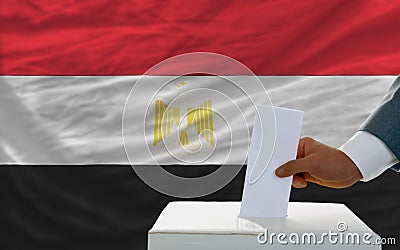 Man voting on elections in egypt