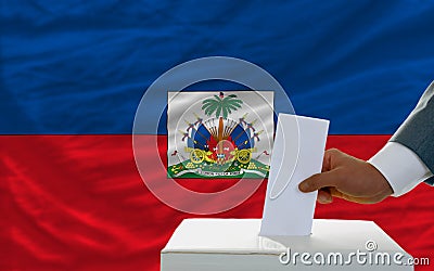 Man voting on elections in haiti